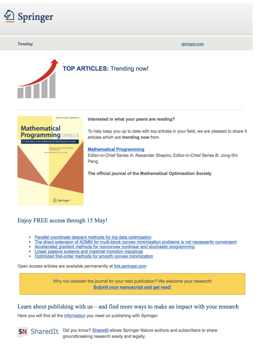 Top 5
              trending articles in Mathematical Programming, Series A
              and B