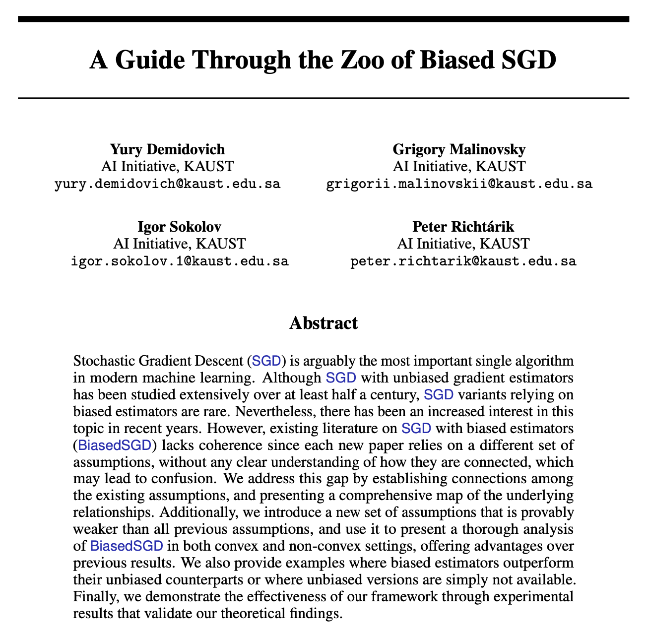 A Guide Through the Zoo of Biased SGD