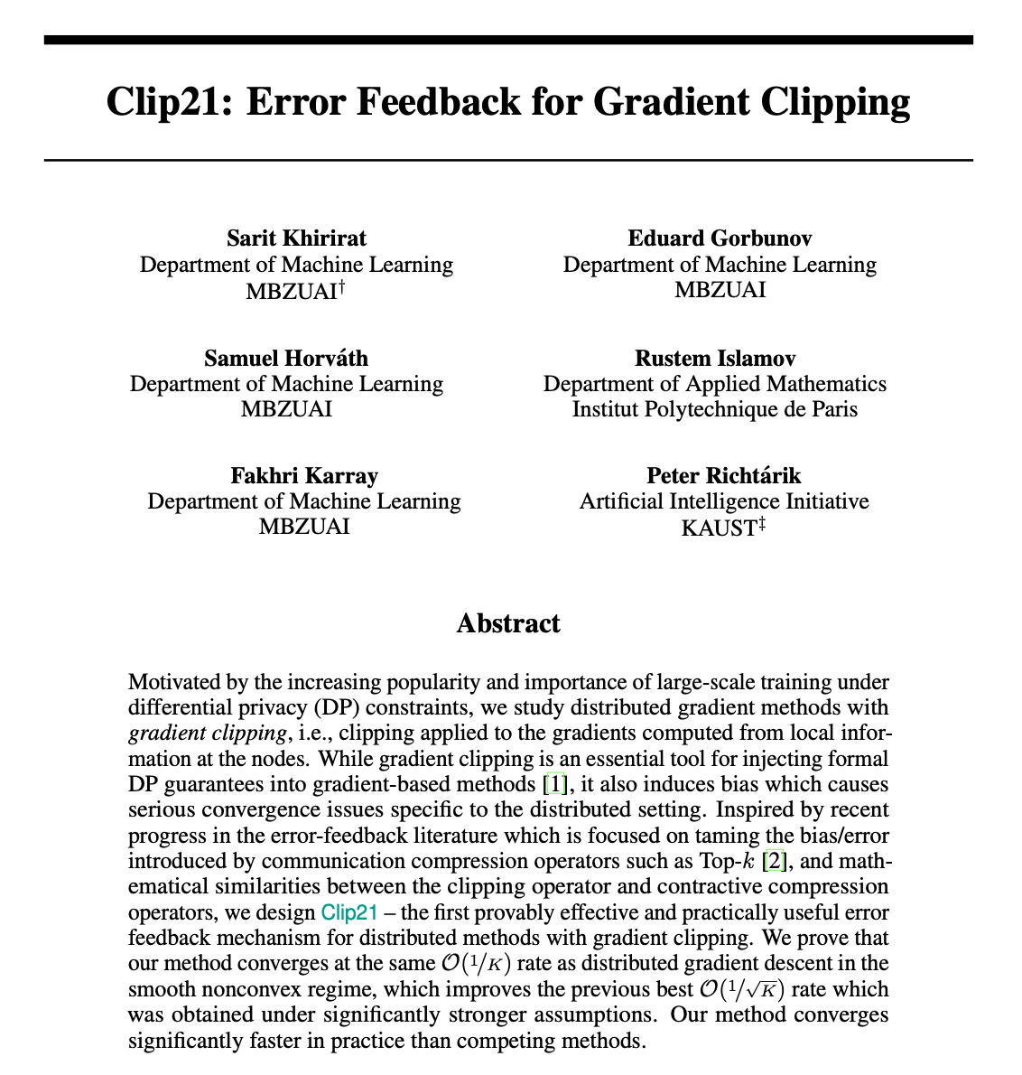 Clip21: Error Feedback for Gradient Clipping