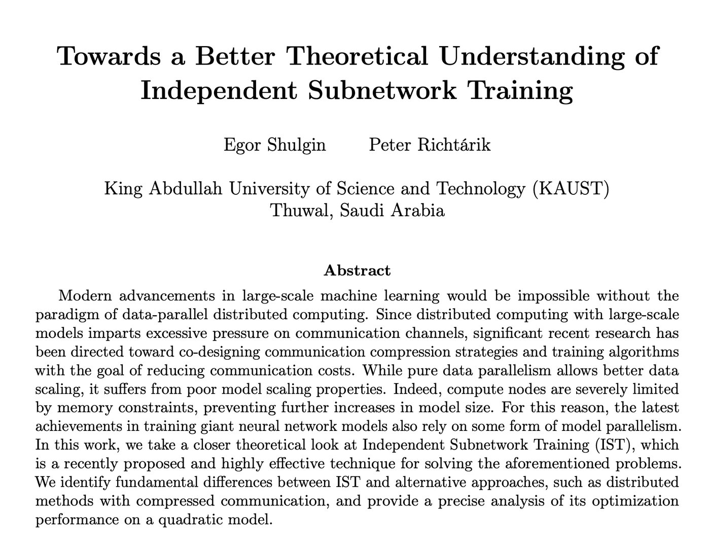 Towards a Better Theoretical Understanding of Independent Subnetwork Training