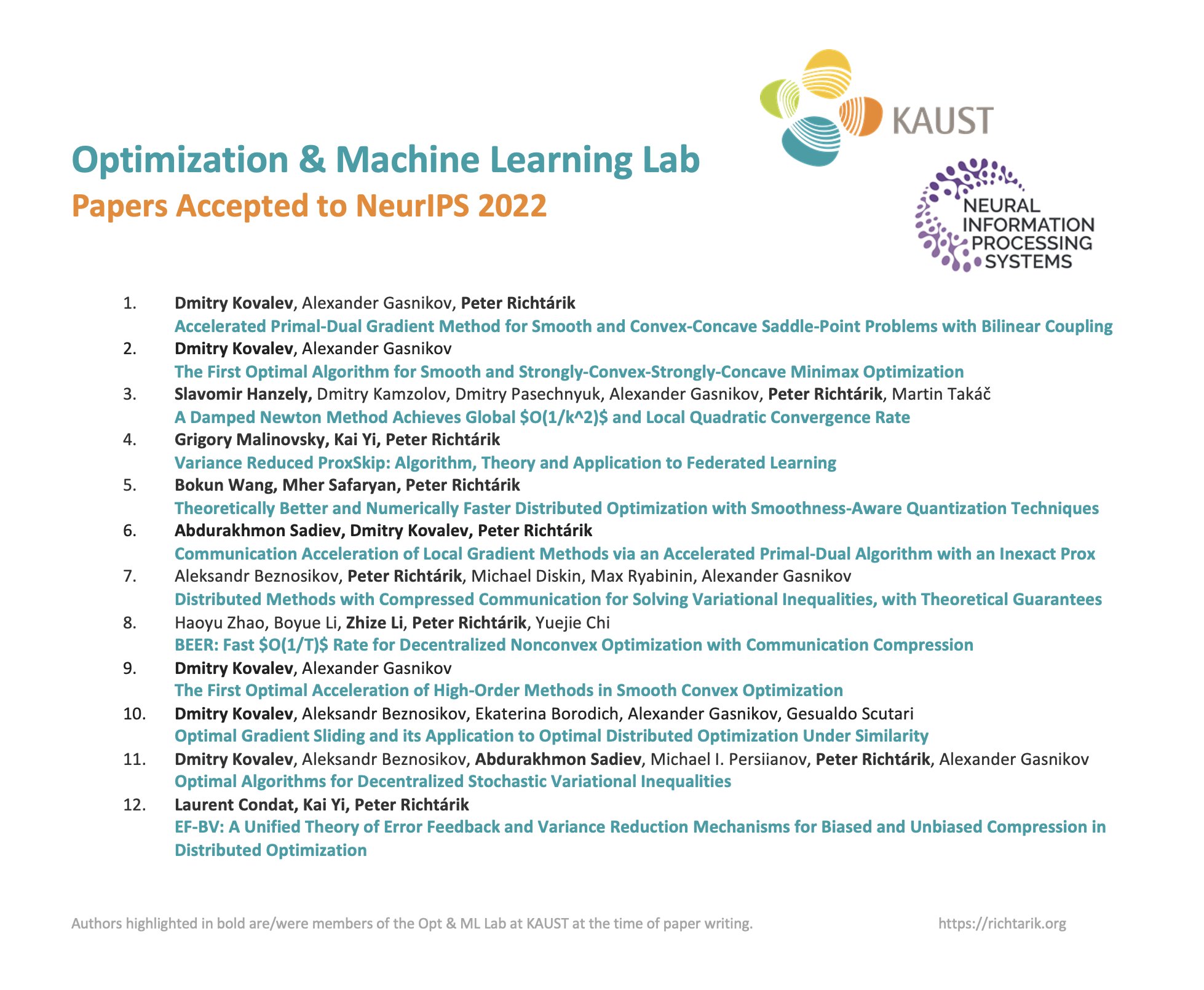 KAUST Optimization and Machine Learning Lab