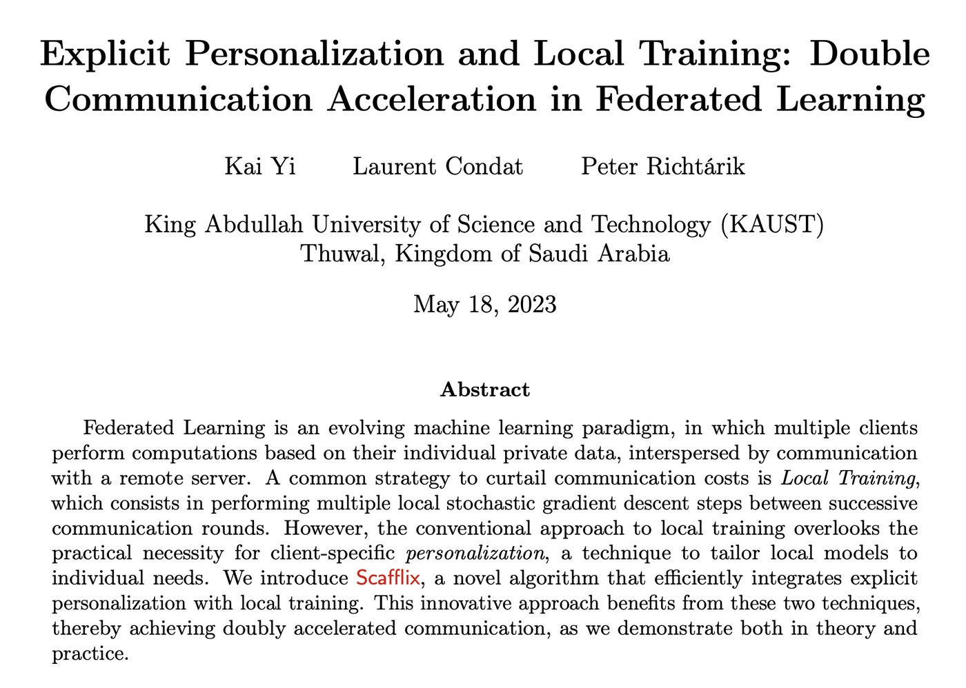 Explicit Personalization and Local Training: Double Communication Acceleration in Federated Learning